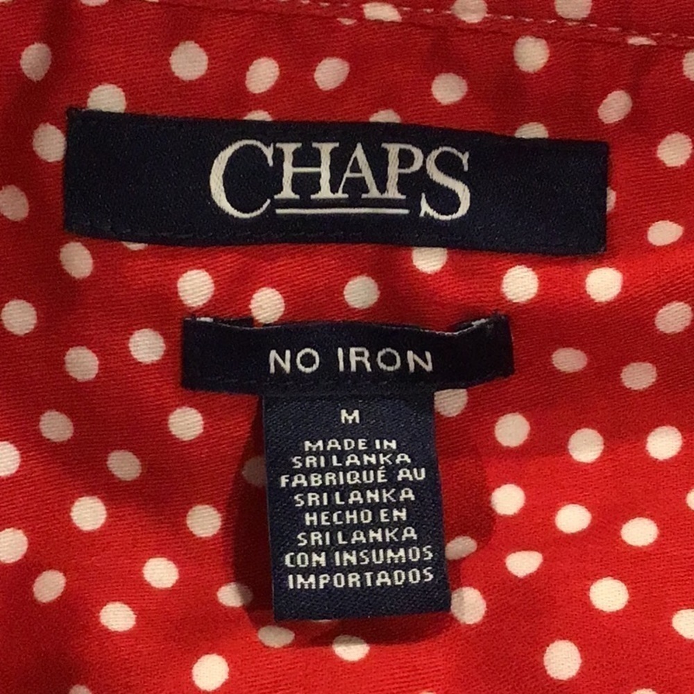 Chaps red floral button front shirt Medium - Picture 6 of 7